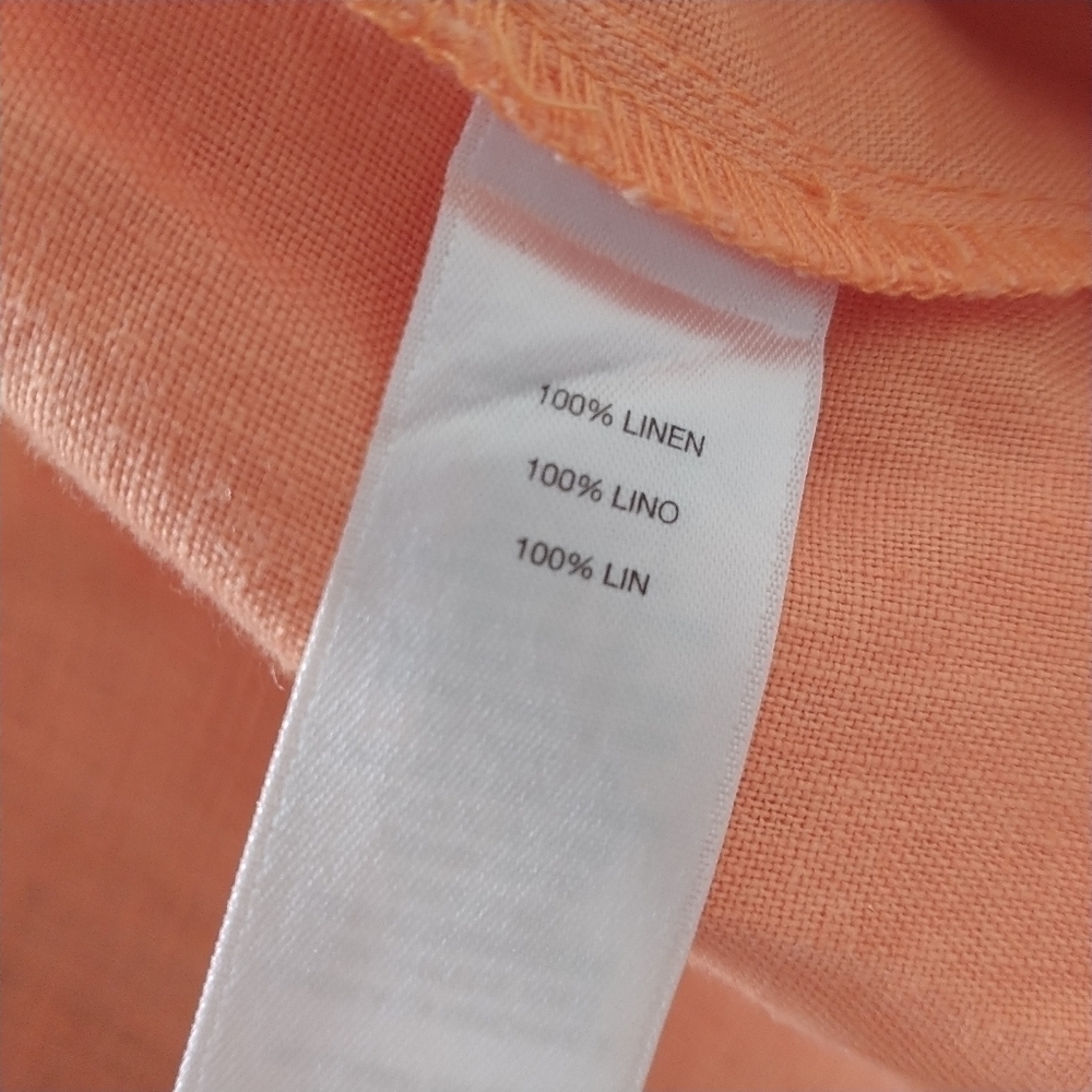 Chico's Soft Nectarine Linen Jacket M Chico's sz 2 - Picture 7 of 9